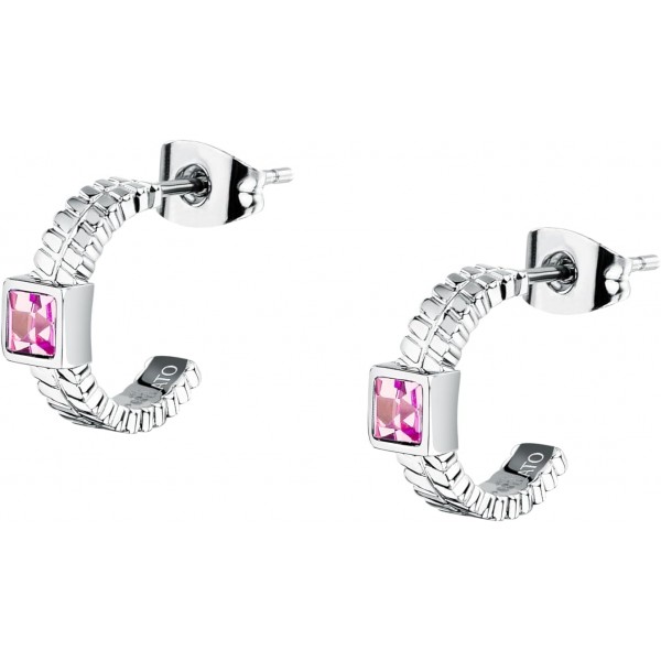 Orecchini in acciaio e cristallo, CRYSTAL,STEEL