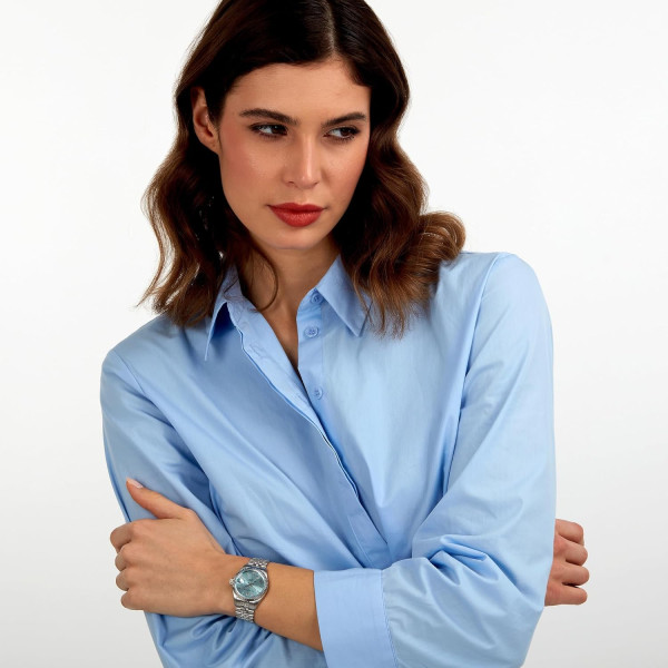 Philip Watch Orologio Donna, Tempo, Data, Analogico, Cinturino in Acciaio, Collezione Caribe - R8253597657