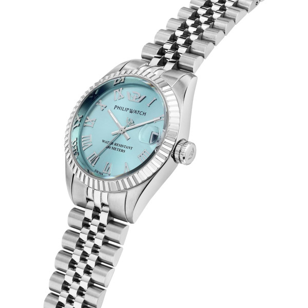 Philip Watch Orologio Donna, Tempo, Data, Analogico, Cinturino in Acciaio, Collezione Caribe - R8253597657