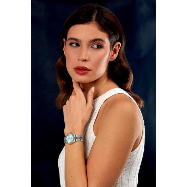 Philip Watch Orologio Donna, Tempo, Data, Analogico, Cinturino in Acciaio, Collezione Caribe - R8253597657