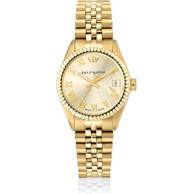 Philip Watch CARIBE Orologio Donna Tempo e data in Acciaio, PVD Oro - R8253597555 8033288889816