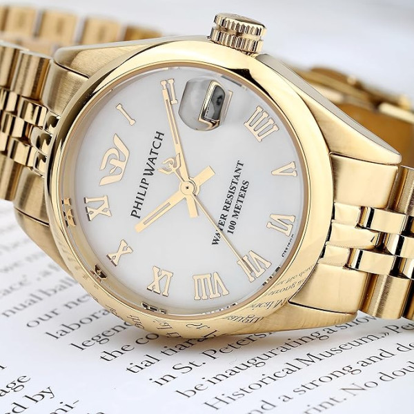 Philip Watch Caribe R8253597621 Orologio Donna Acciaio Dorato 31mm Zaffiro