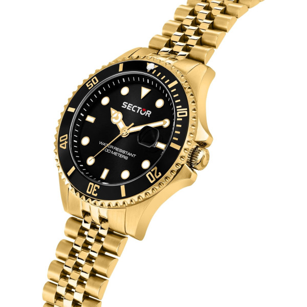 Sector No Limits Orologio Uomo, Tempo, Data, Analogico, Cinturino in Acciaio, Collezione 230 - R3253161051