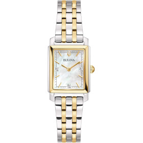 Bulova Sutton Tank rettangolare Time-Only Women's Watch with Mother of Pearl 98P220