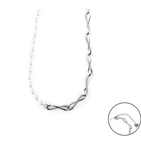 Paciotti 4US Collana Donna Acciaio e Perle Bianche 60+5cm 4UCL6467W