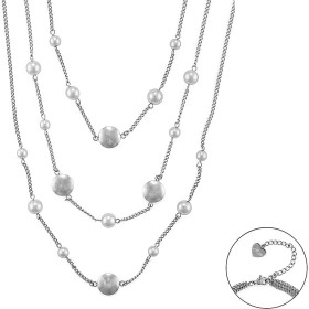 Collana Donna Paciotti 4US 4UCL6288W in Acciaio con Perle Bianche Regolabile 40-60cm