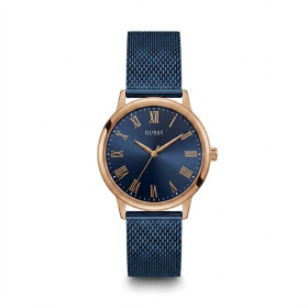 GUESS GW0214G1 Orologio Unisex Cassa Acciaio Oro Rosa Quadrante Blu Numeri Romani