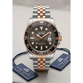Pierre Bonnet Adventure 9283BR Uomo Quarzo Seiko Acciaio Rosé GMT Style 5 ATM