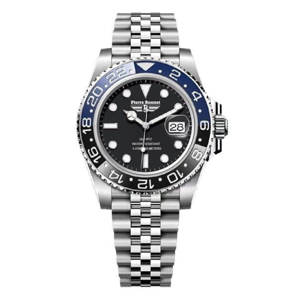 PIERRE BONNET Adventure 9282AC Orologio Uomo Acciaio Seiko GMT Style Batman