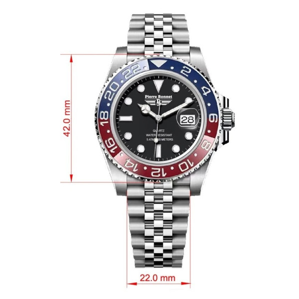 PIERRE BONNET Adventure 9282 Orologio Uomo Acciaio Seiko Lunetta Pepsi