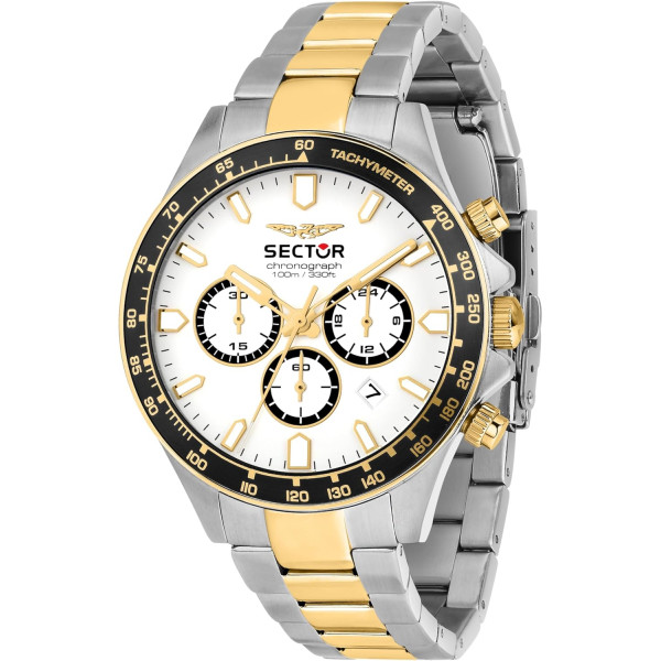 Sector No Limits Orologio Uomo, Cronografo, Analogico, 43 mm, Collezione 230, Dettagli Dorati - R3273661053