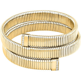Morellato Onda SAZP23 Bracciale Rigido Donna Acciaio Dorato con Cristalli Bianchi