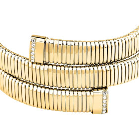 Morellato Onda SAZP23 Bracciale Rigido Donna Acciaio Dorato con Cristalli Bianchi