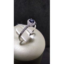 SOLITARIO CON ZAFFIRO E DIAMANTI