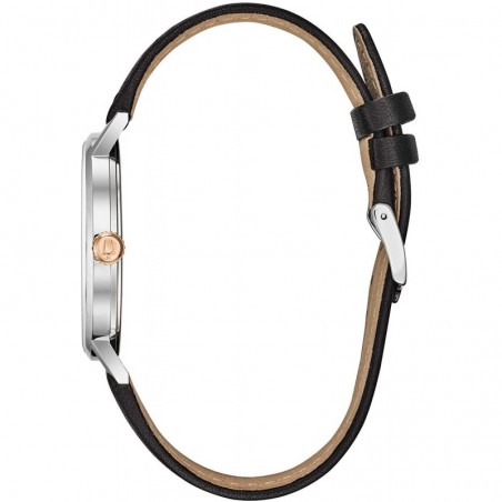 Bulova Classic Aerojet 98B254 - Orologio design con cinturino in pelle, Uomo, nero/inserti, colore oro rosa