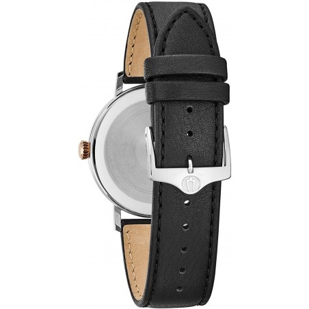 Bulova Classic Aerojet 98B254 - Orologio design con cinturino in pelle, Uomo, nero/inserti, colore oro rosa